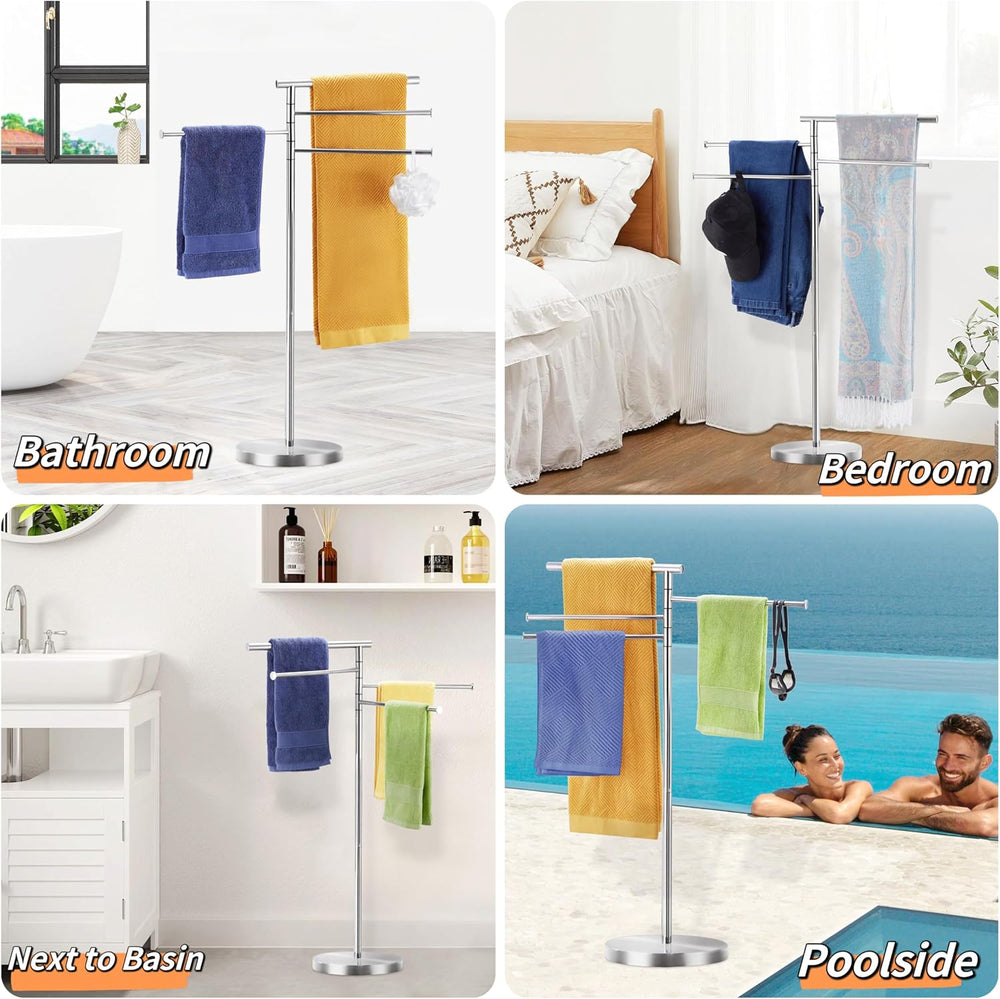 Freestanding Towel Rack, 40 Inch Tall Standing Towel Racks for Bathroom with ...