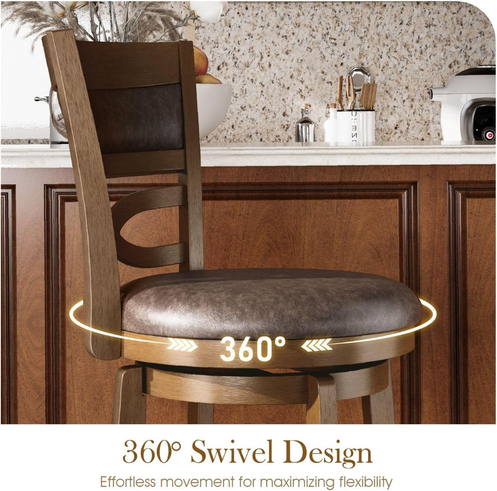 Sophia & William 30 Inch Swivel Bar Stools Set of 4, Bar Height Barstools
