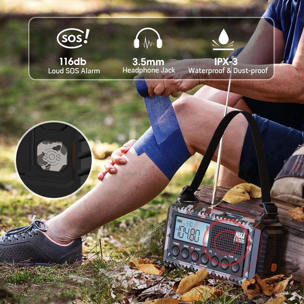 Mesqool Emergency Radio NOAA/AM/FM/SW, 12000mAh Battery Powered