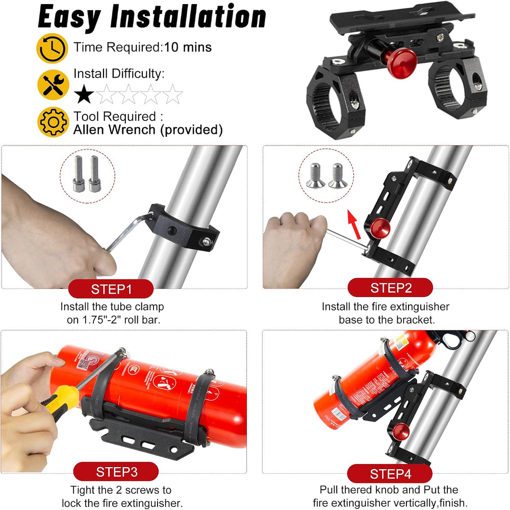 ZHILXN UTV Fire Extinguisher Mount Kit, Quick Release Extinguisher Holder