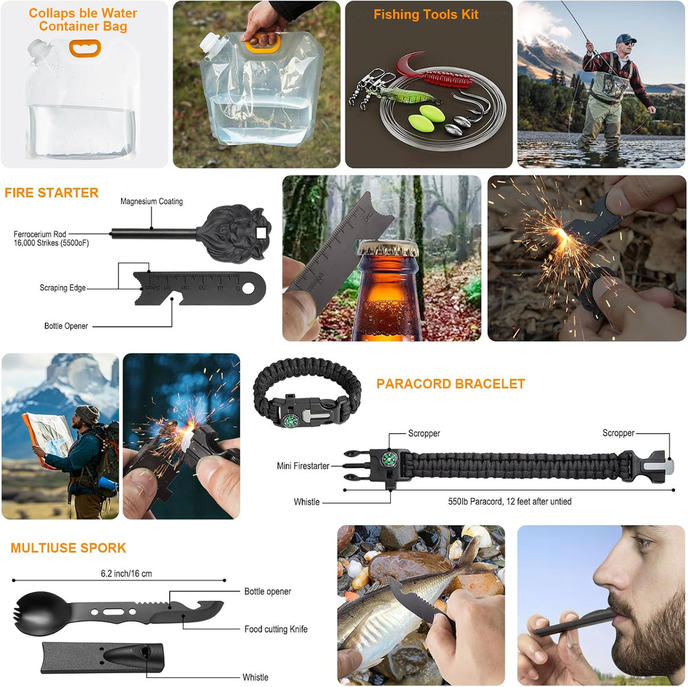 360Pcs Survival Kit, Emergency Survival Gear Supplies Bug Out Bag Set