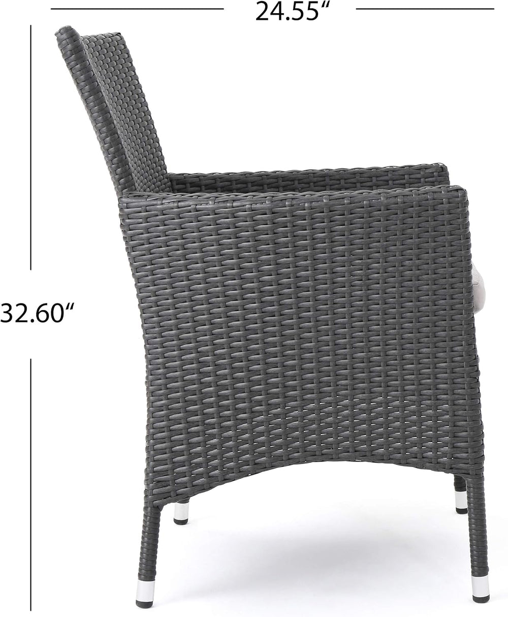 GDFStudio Christopher Knight Home Malta KD PE Wicker Dining Chairs, 2-Pcs Set...
