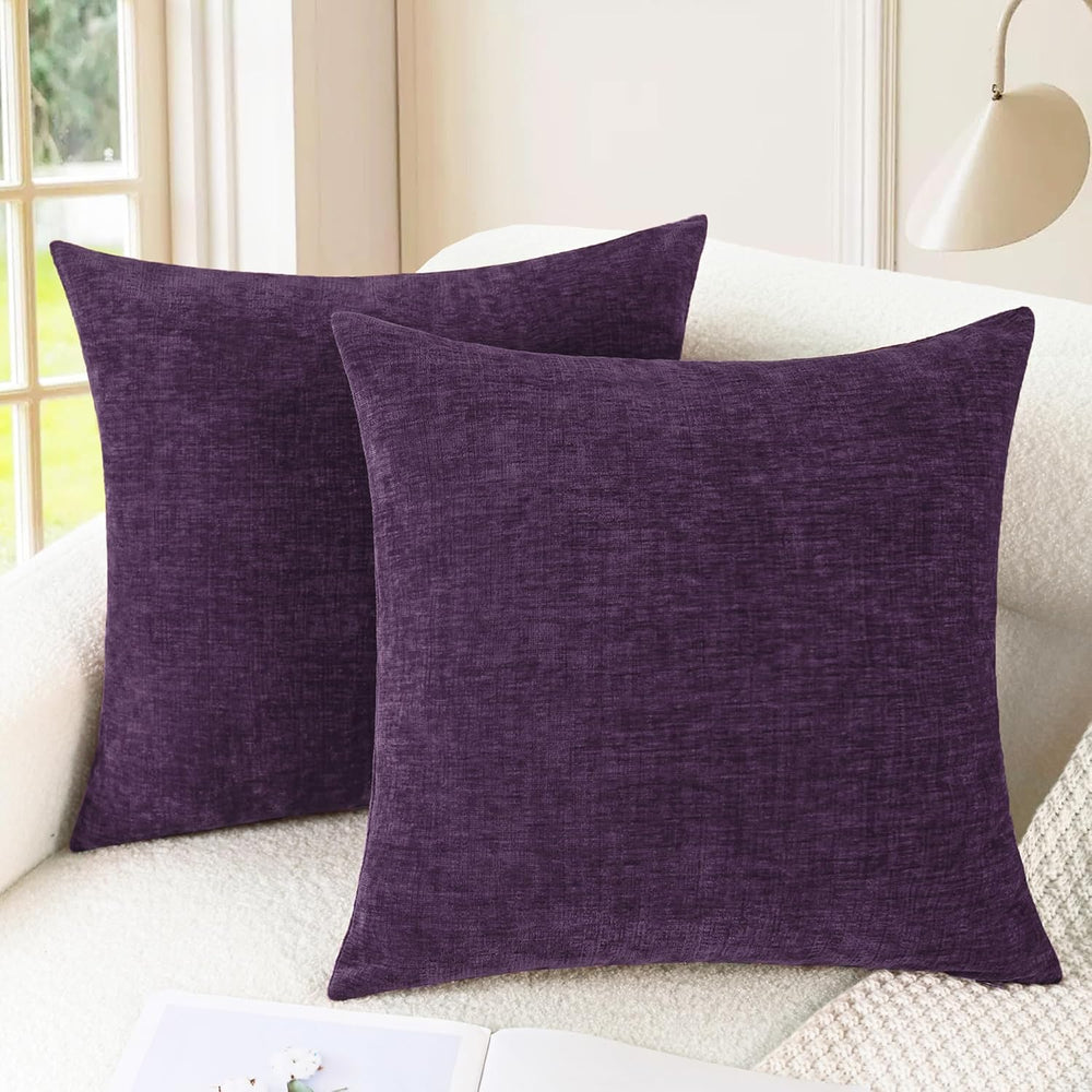 CaliTime Decorative Couch Throw Pillow Covers 26 X 26 Inches Plum Purple