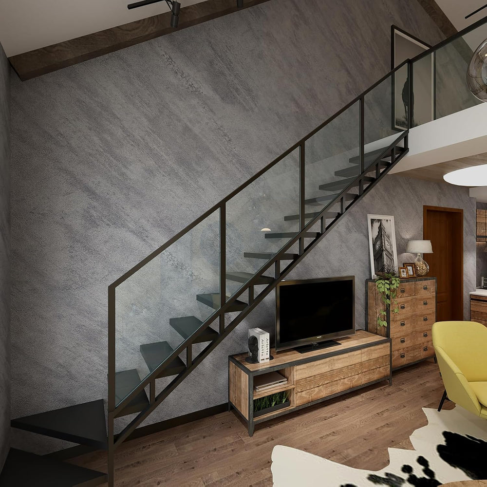 3yecao 16"×591" Large Size Grey Concrete Wallpaper Peel and Stick 3...