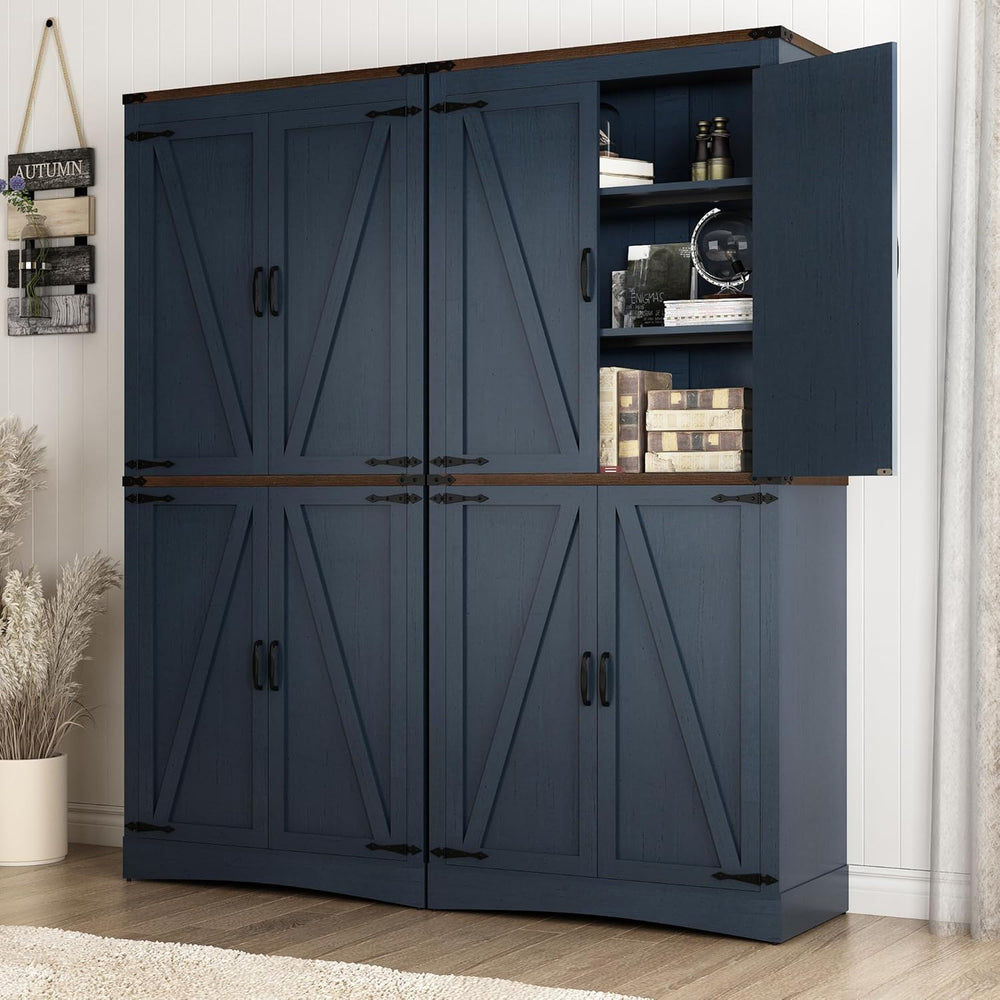 Hlivelood 71" Tall Kitchen Pantry,Farmhouse Storage Cabinet with Adjusta...