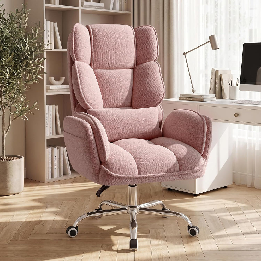 Big and Tall Office Chair, Flip Armrests with Side Pockets, Comfy Criss Cross...