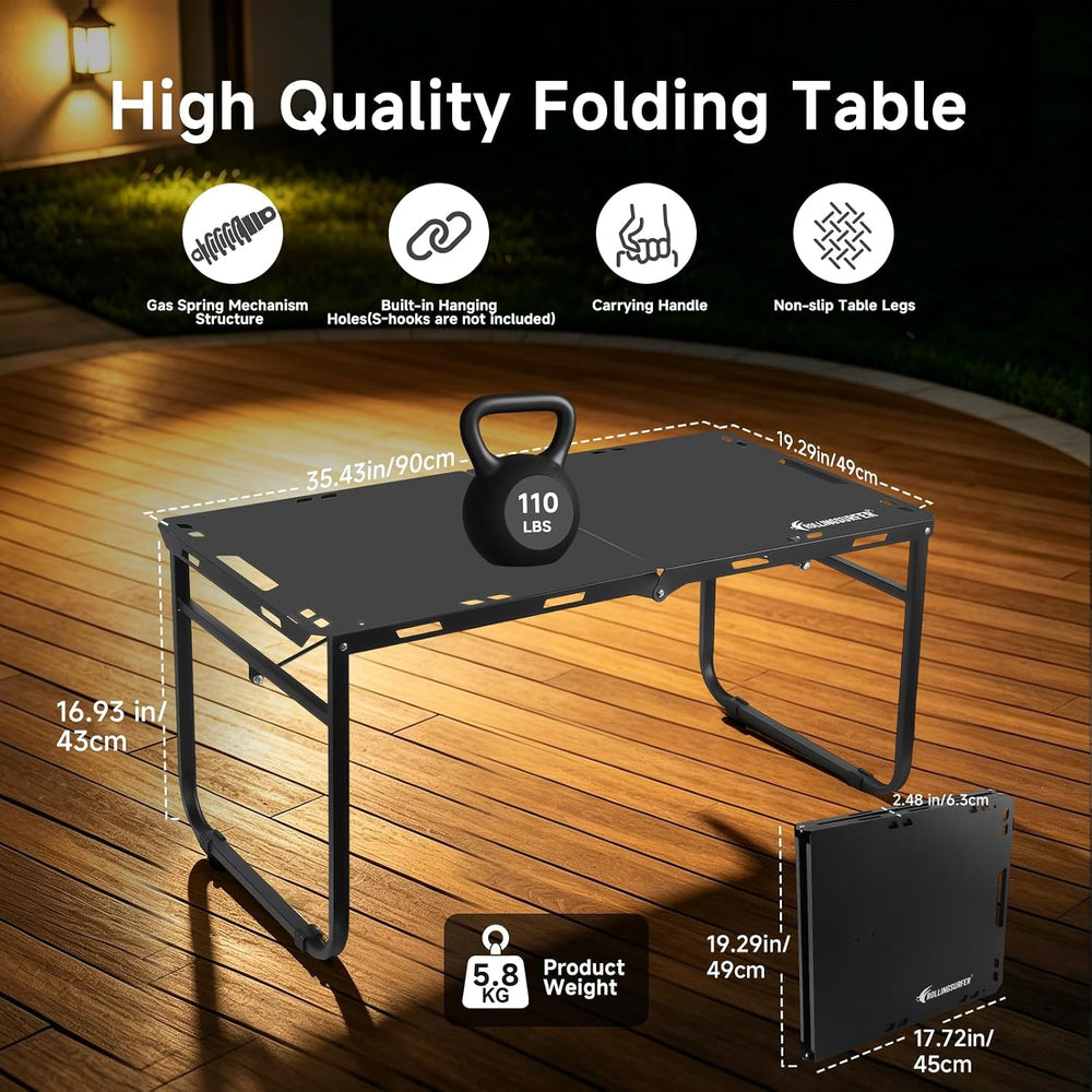 rollingsurfer Low Profile Camping Table, 17" H Coffee Table for Outdoor,...