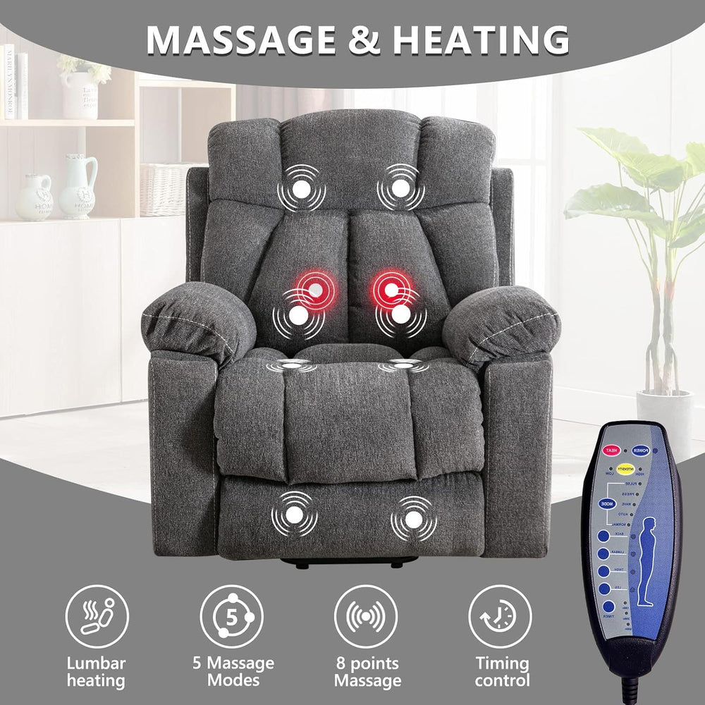 CANMOV Power Lift Recliner Chair for Elderly, Lift Chair with Massage Heat