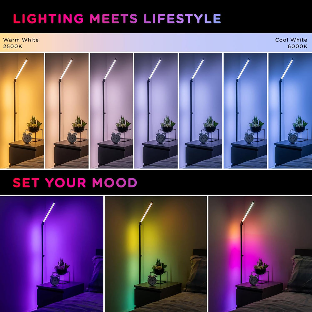 Enbrighten Vibe RGBWIC Smart Foldable Floor Lamp with Music Sync
