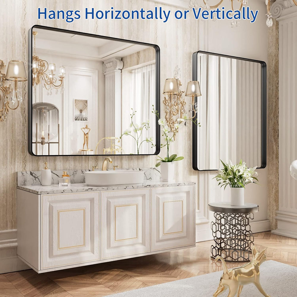 WEER Bathroom Vanity Mirror Black 36X30 Inch
