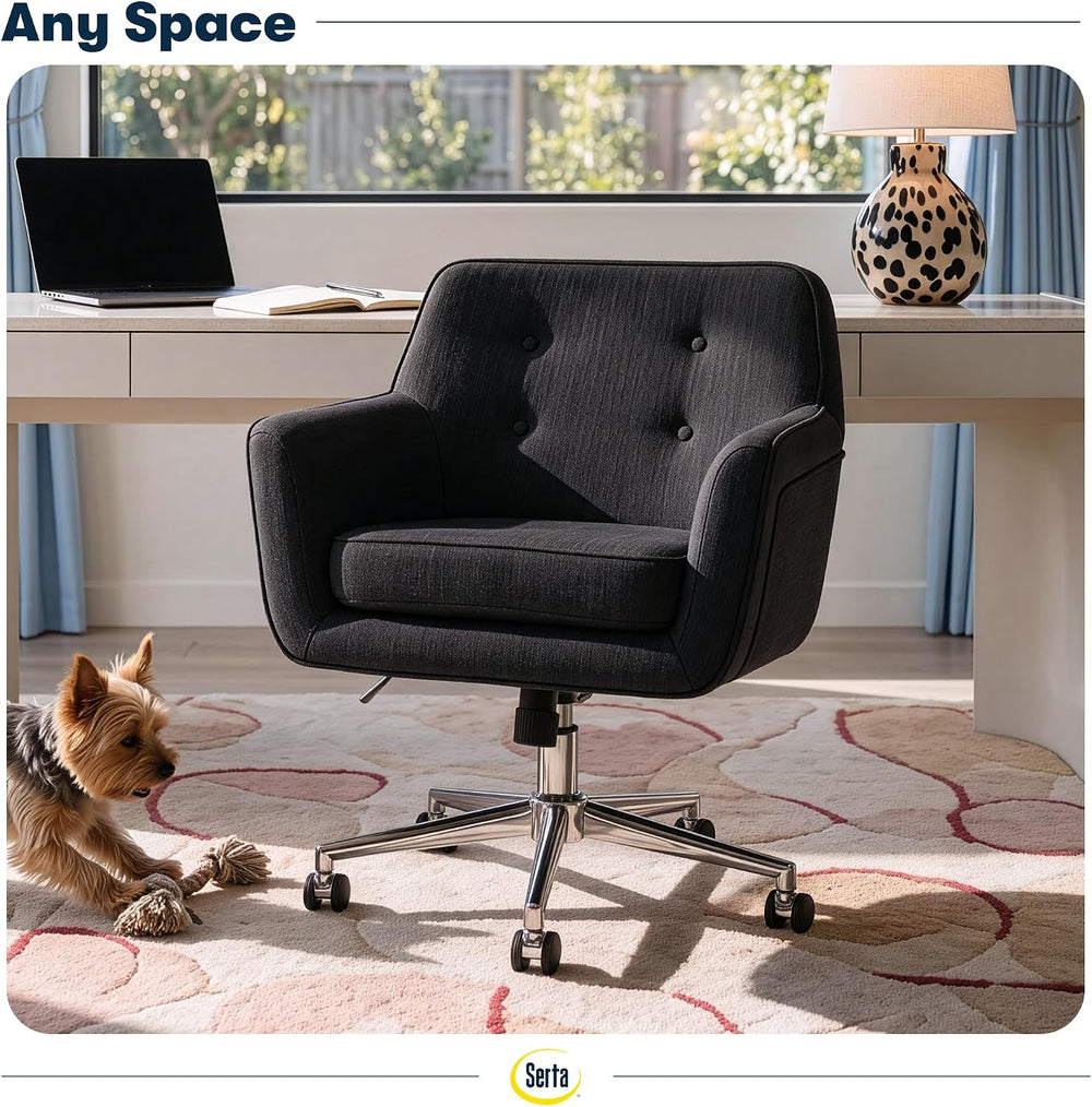 Serta Ashland Home Office Desk Chair with Button Tufted Mid-Back, Memory Foam...