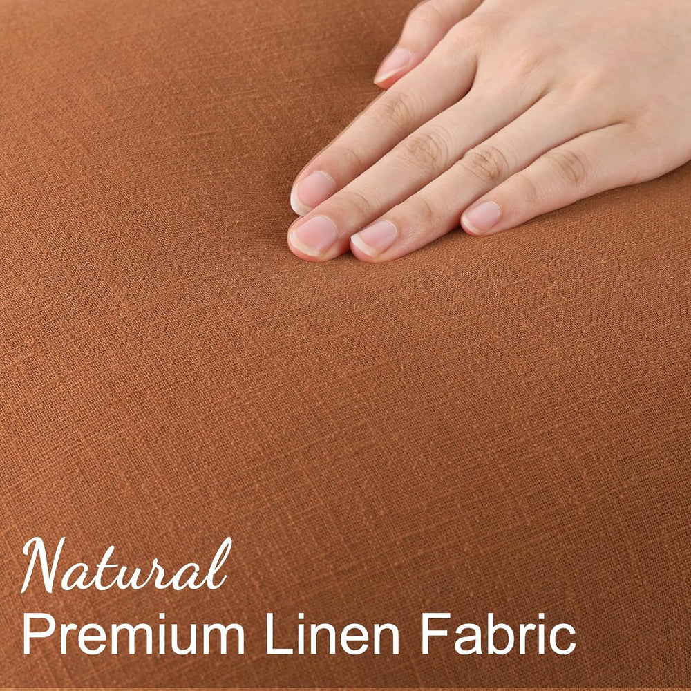 decorUhome Fall Light Rust Linen Throw Pillow Covers 20x20 Set of 2