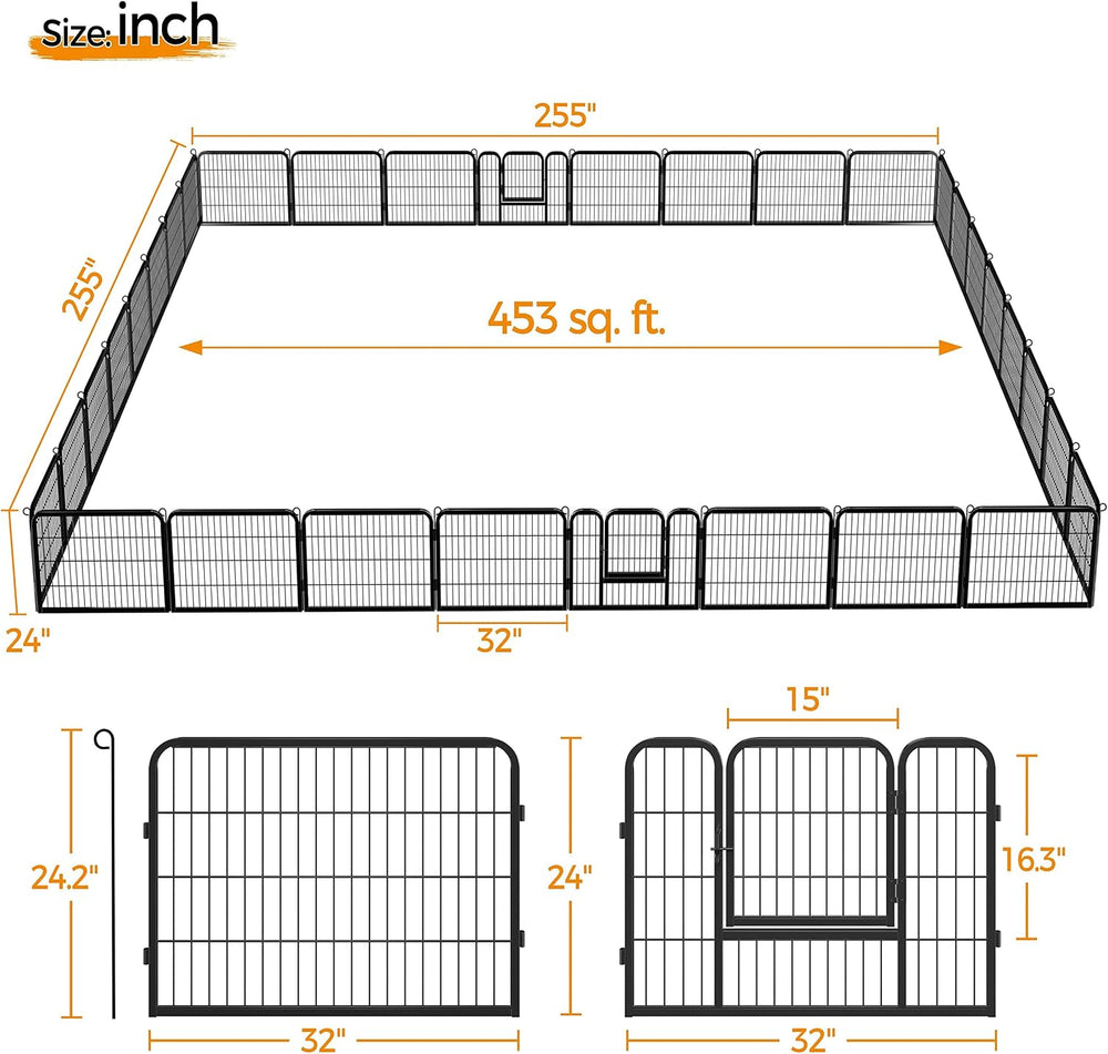 Yaheetech 24in x 85ft Rustproof Foldable Metal Decorative Garden Fence