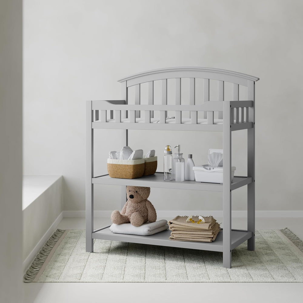 Graco Changing Table with Water-Resistant Changing Pad, Pebble Gray