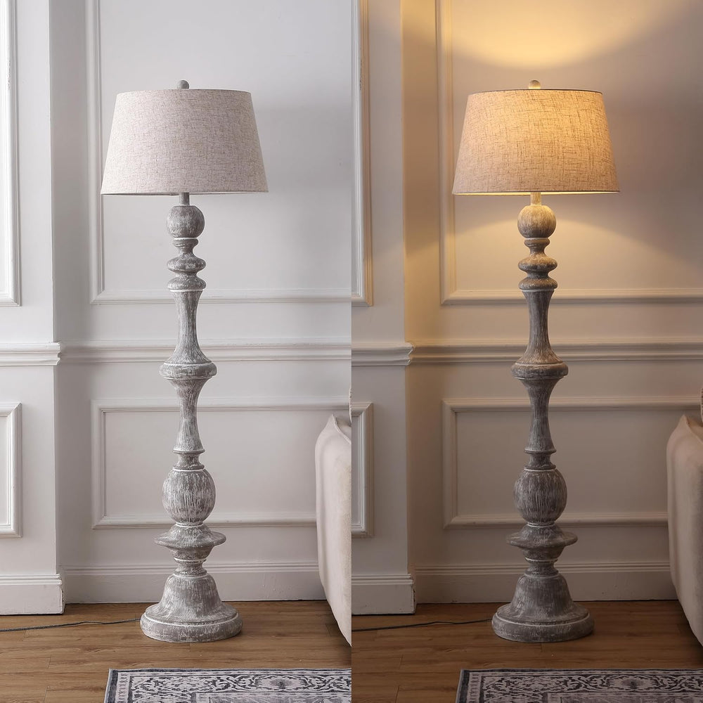 JONATHAN Y Taylor Candlestick Floor Lamp 67", Gray Wash