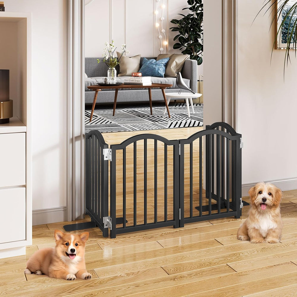 Snughome Short Dog Gate Indoor, 16" High Freestanding Small Dog Door Gat...