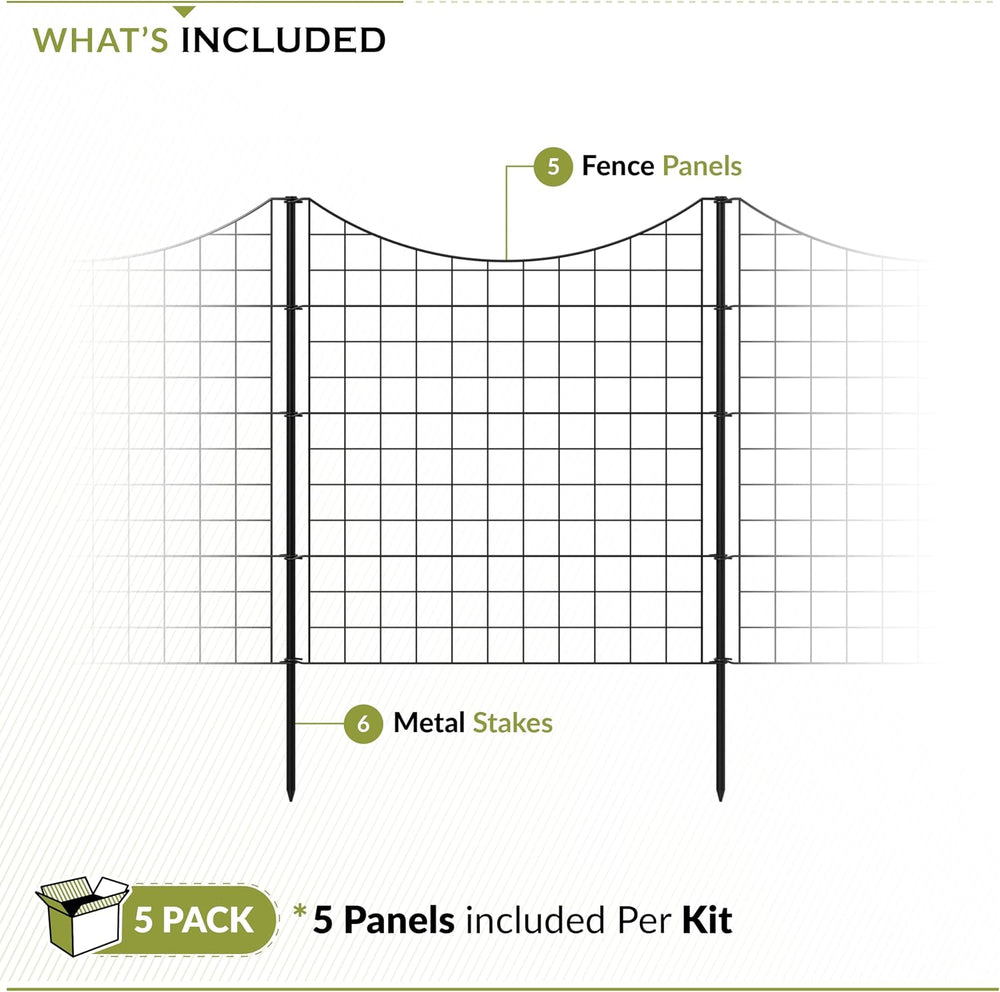 Zippity 39in H Black Metal Fence, DIY Fence Kit