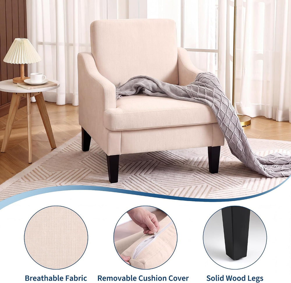 Garvee 2Pcs Accent Chair, Upholstered Armchair for Living Room, Pink