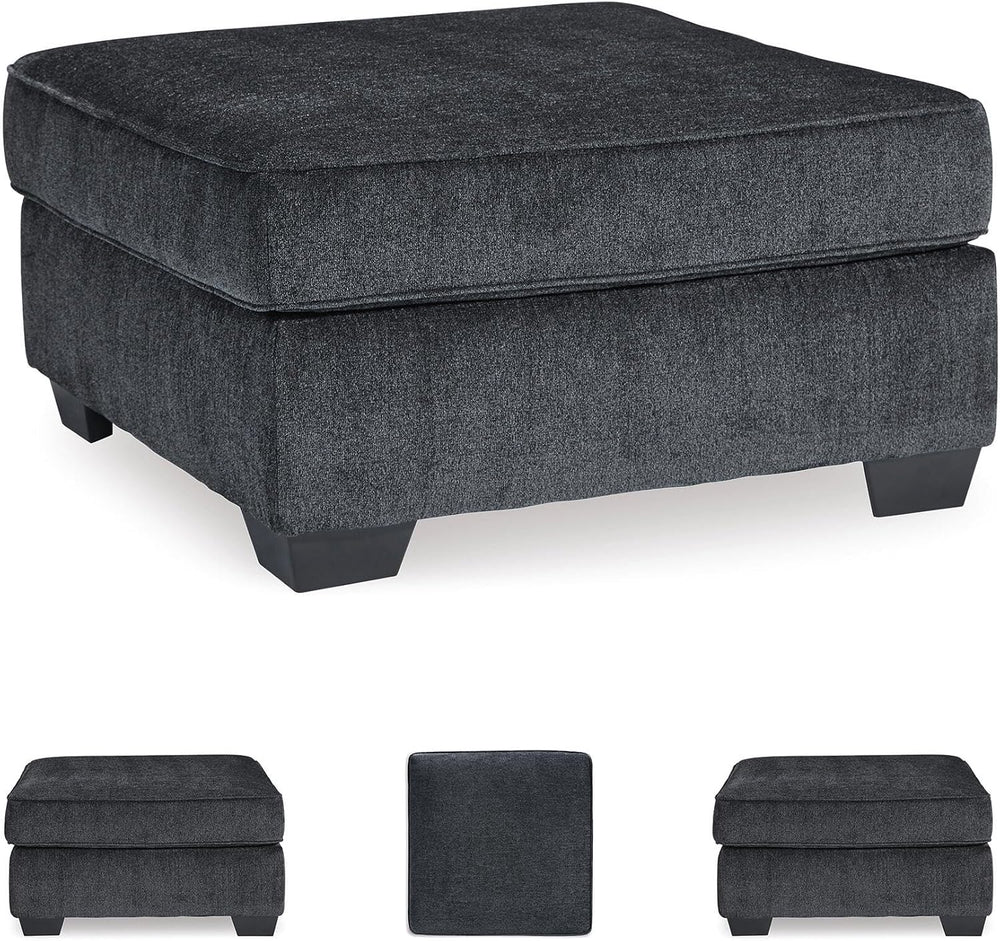 Signature Design by Ashley Altari Oversized Square Ottoman, Slate Gray