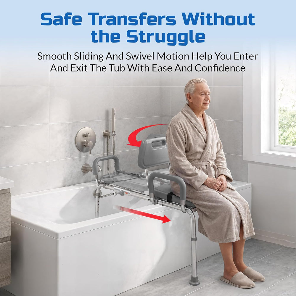 Platinum Health Gateway Premium Sliding Shower Chair Bath Transfer Bench with...