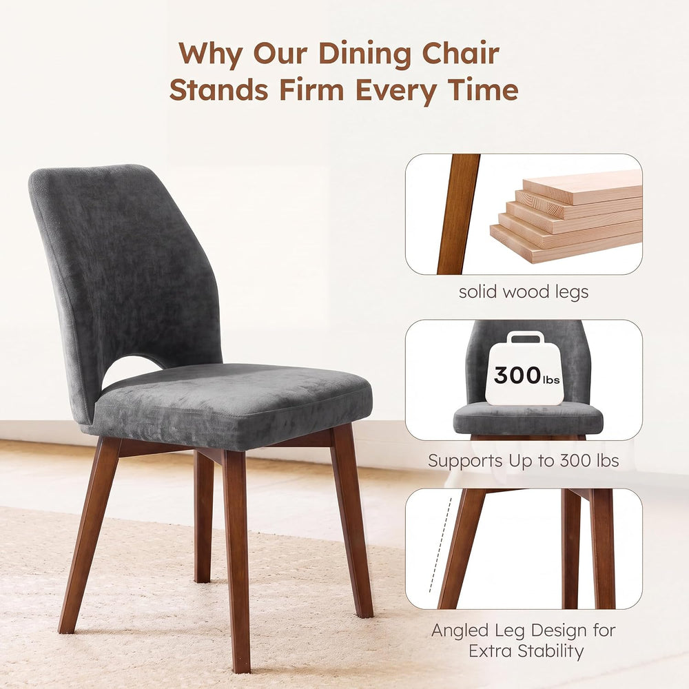 Dining Chairs Set of 4, Upholstered Kitchen Chairs, Grey
