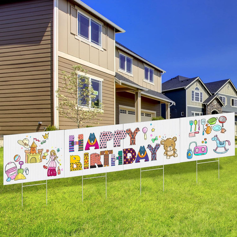 Tuanse 20 Pack White Yard Signs with Stakes 16x12 Inch Double Sided Blank