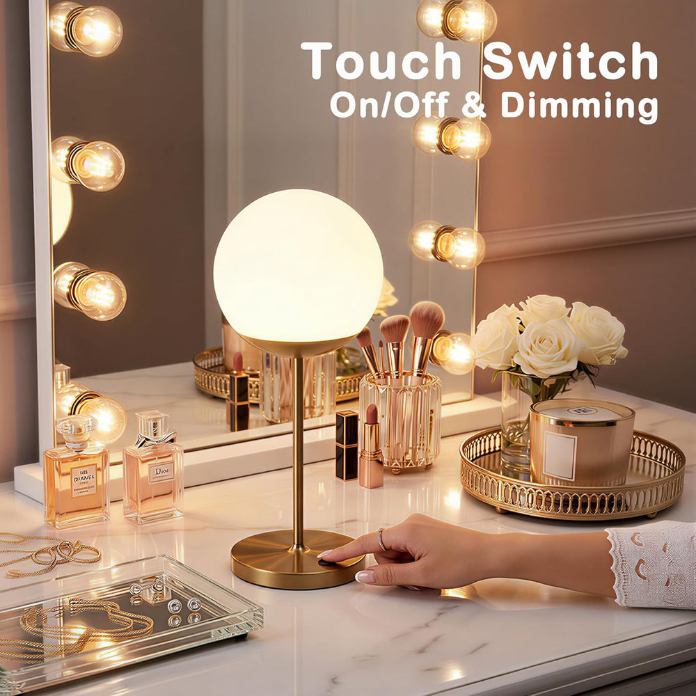 WEILAILUX Shower Lamp Waterproof, Cordless Globe Table Lamp Gold Mini