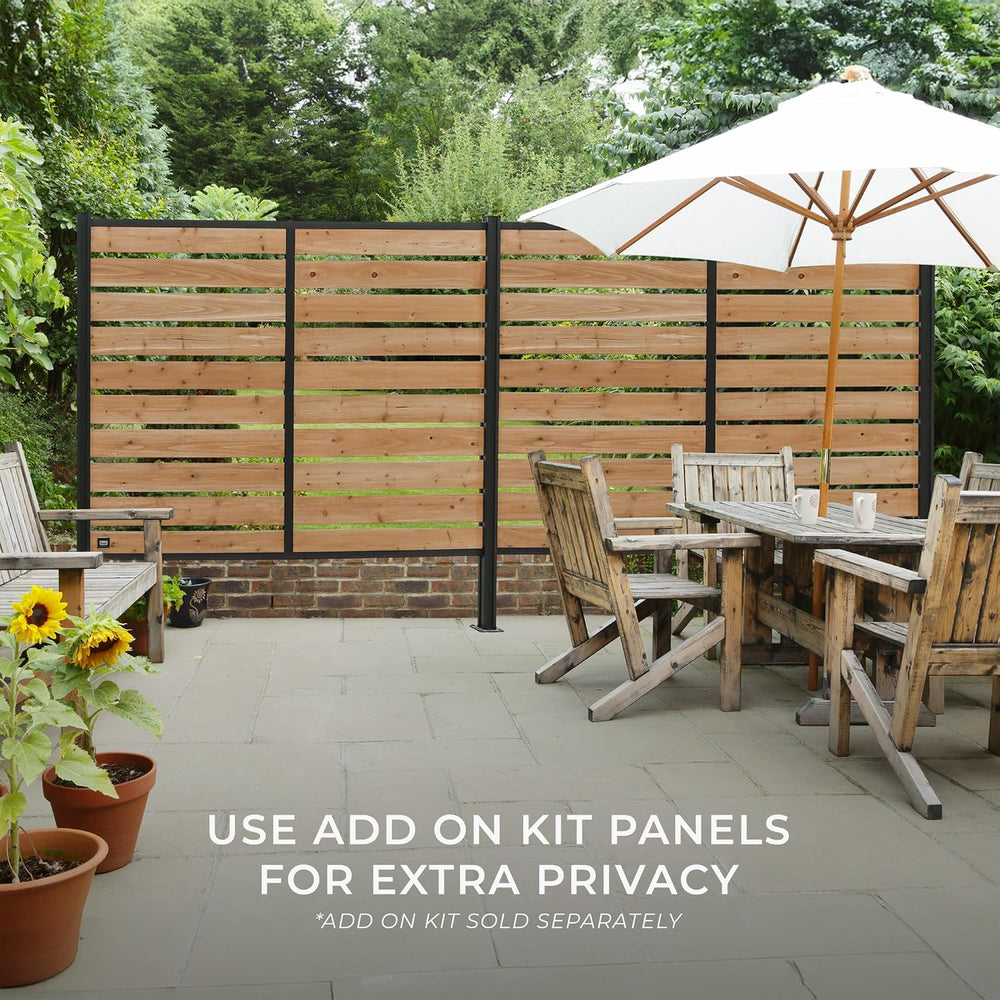 Backyard Discovery 8' x 6' Cedar Wood Outdoor Privacy Screen Wall wit...