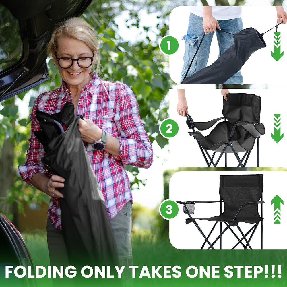2 Pack Portable Camping Chairs Folding Lawn Chair Outdoor Lightweight Beach C...