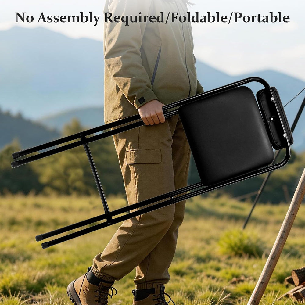 Folding Stool with Back,1Pcs Tall Foldable Stool 29.5 Inch