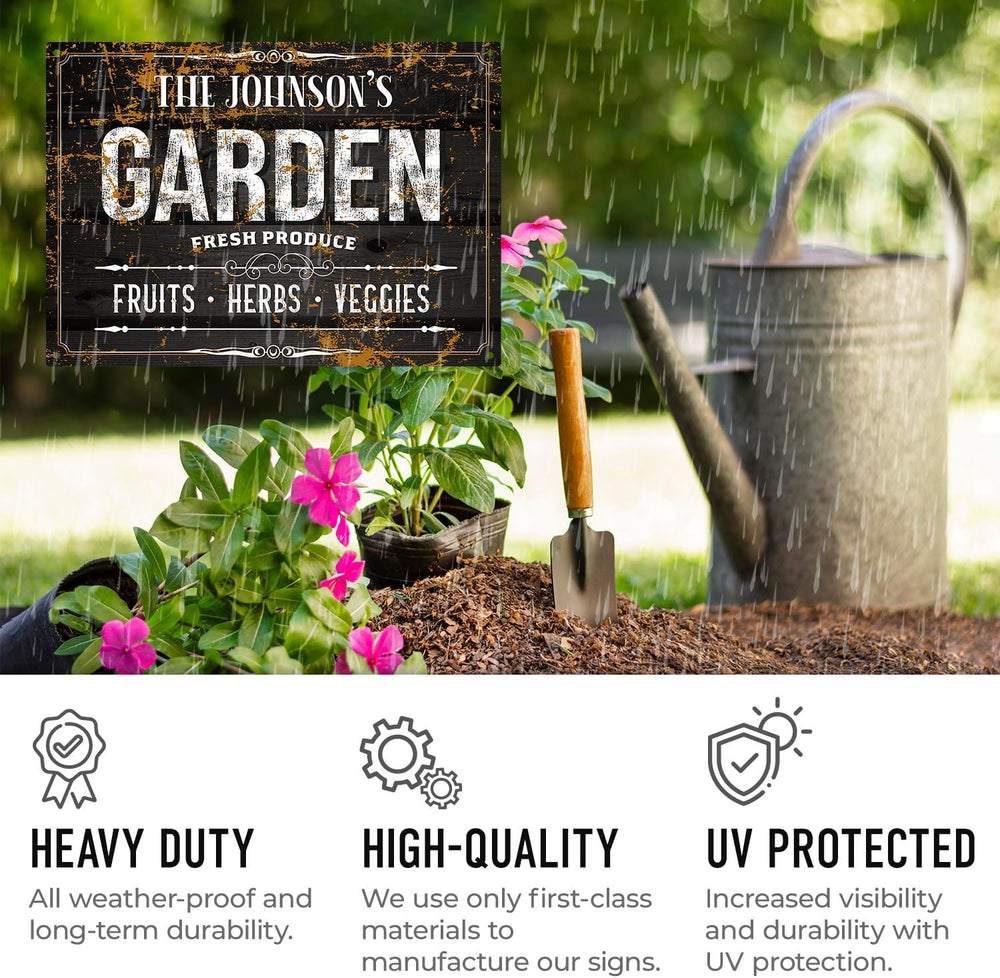 Custom Garden Sign, Personalized Text/Name for Farm and Backyard Décor Sign, ...