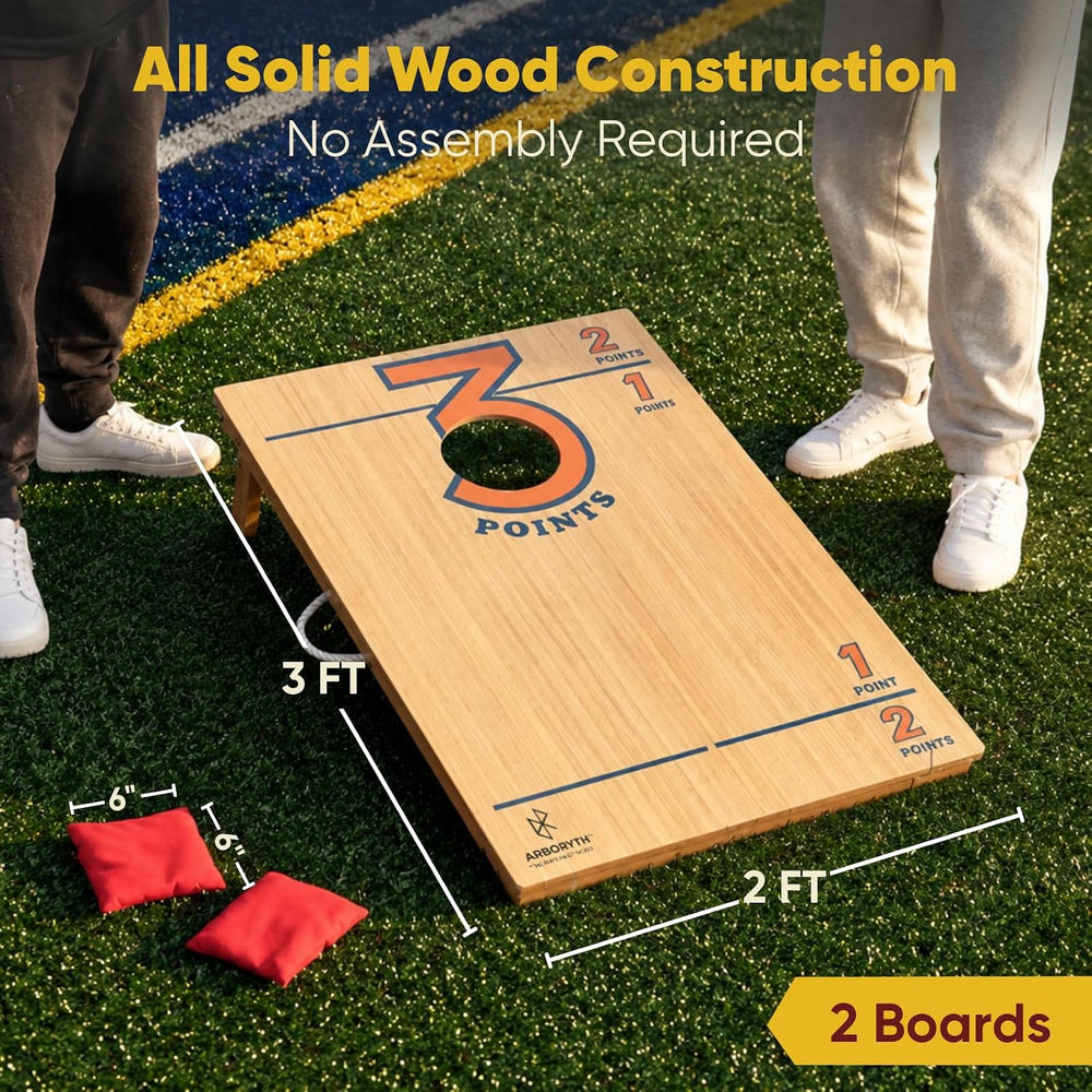 Regulation Cornhole Board Set - Dare to Play at 4x2 ft or 3x2 ft