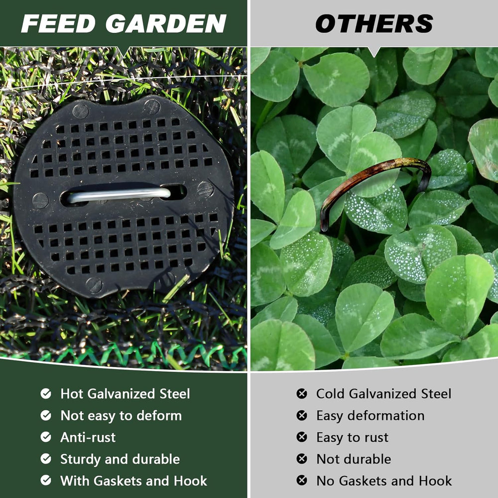 FEED GARDEN Landscape Staples 6 Inch 200 Pack Kit, Heavy Duty 11 Gauge Hot-Di...