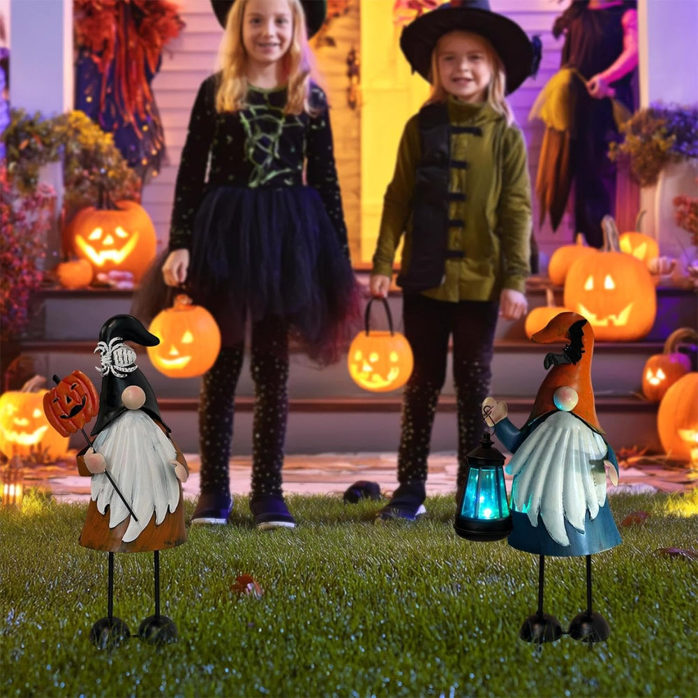 HONGLAND Halloween Decorations Outdoor Solar Gnomes with LED Lantern, Gnomes ...