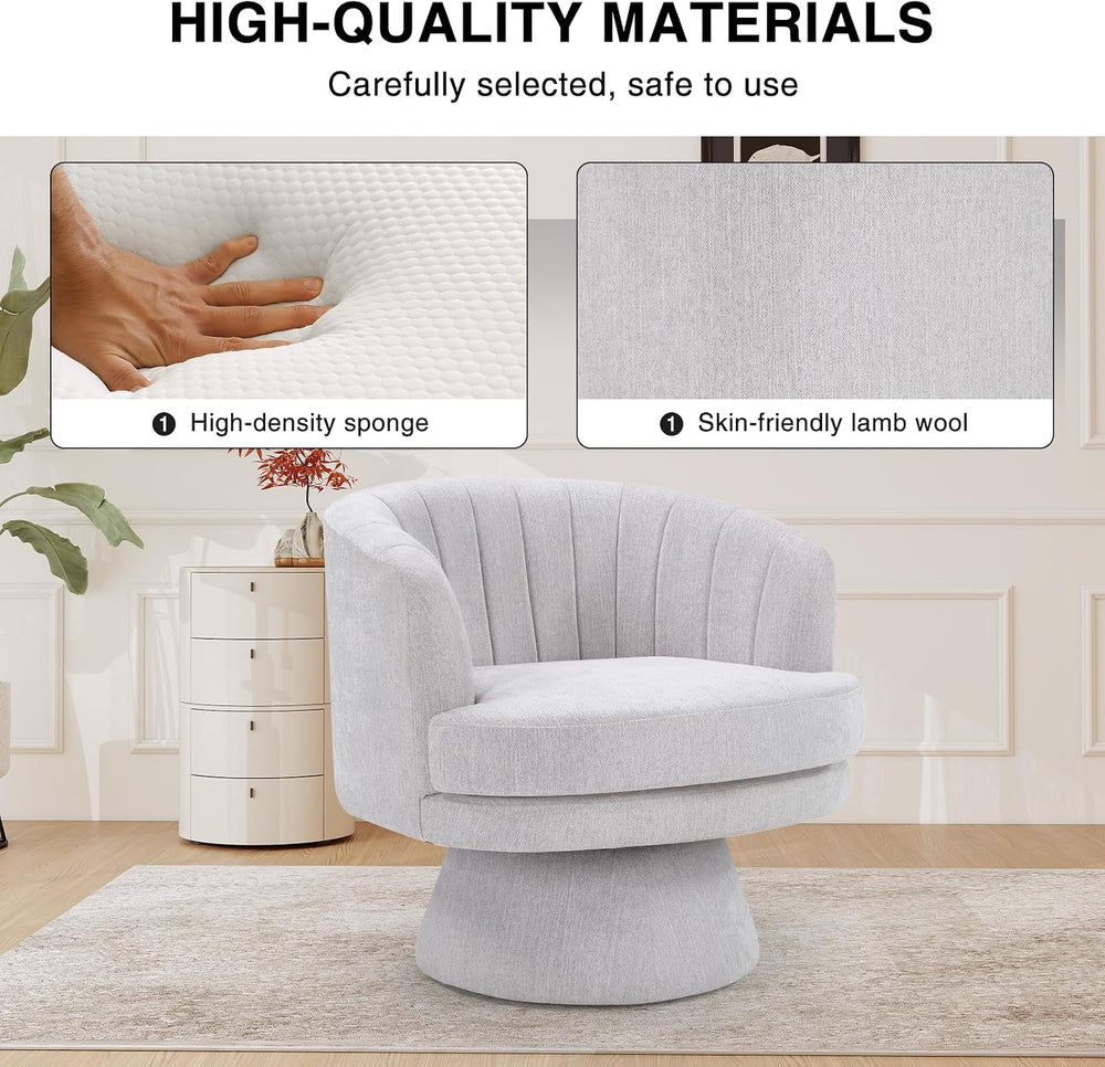 CANMOV Swivel Accent Chair with Armrest Set of 2, Modern 360 Degree Swivel Ba...