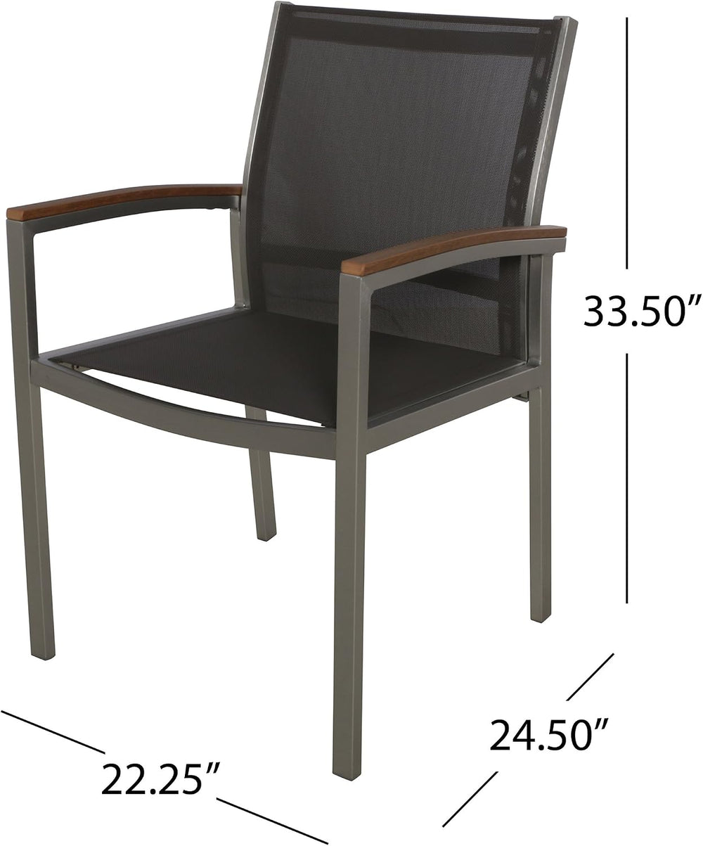 Great Deal Furniture Emma Patio Dining Chairs - Aluminum - Outdoor Mesh Seats...
