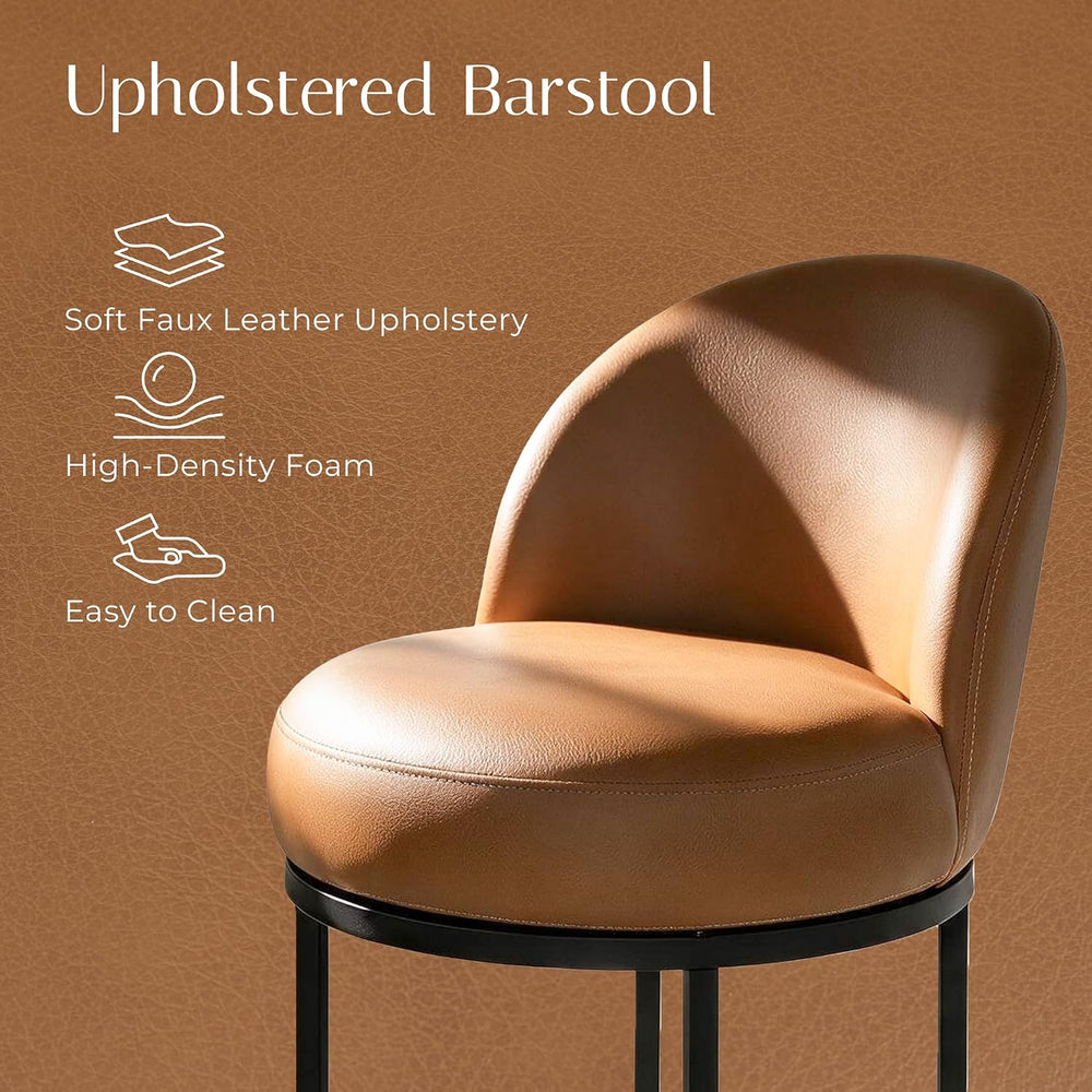 Zerel's Home 26" Counter Height Bar Stools Set of 2,360° Swivel Bars...