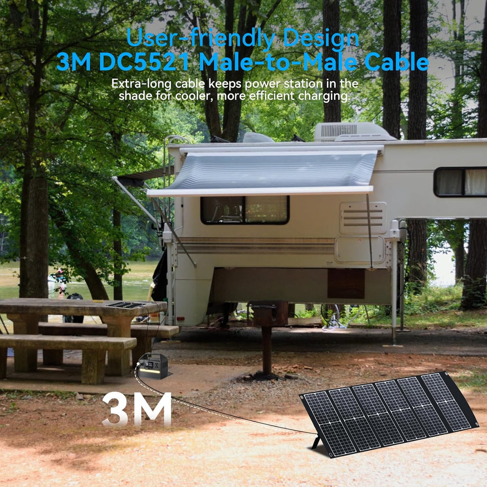 100W Portable Solar Panel with USB-C/A & 20V DC XT60 Port for Power Station