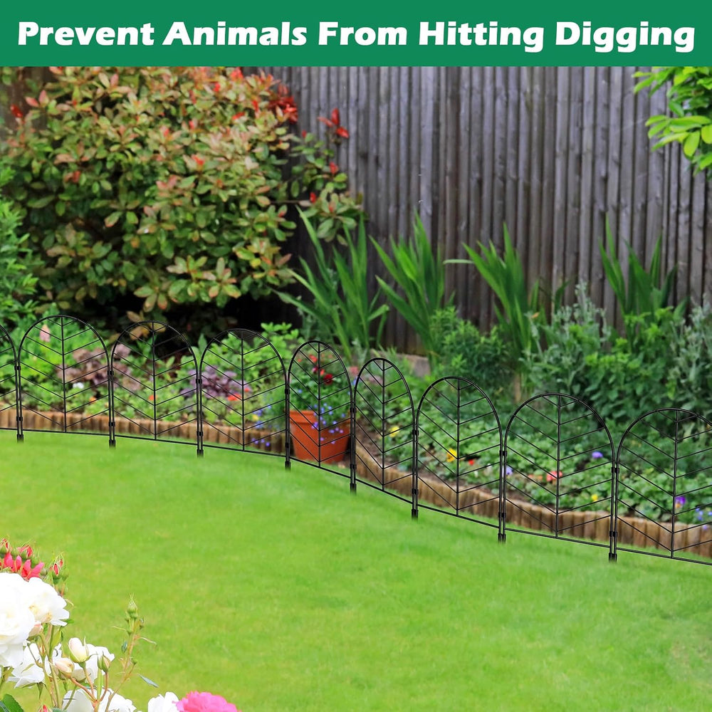 30 Pack Animal Barrier Garden Fence, Metal No Dig Panels, 32ft x 22in High