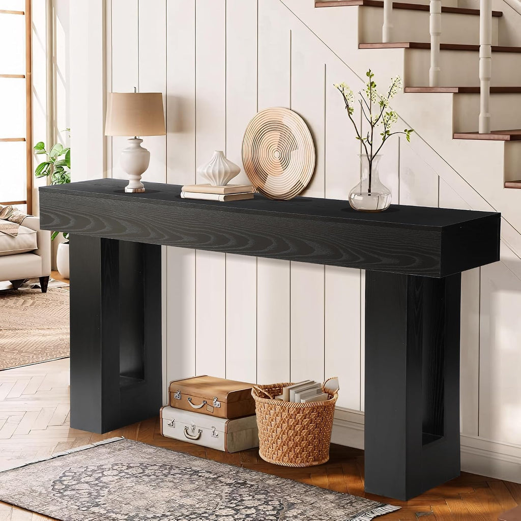 Depeht 63" Long Entryway Console Table, Wooden Sofa Behind Couch Table