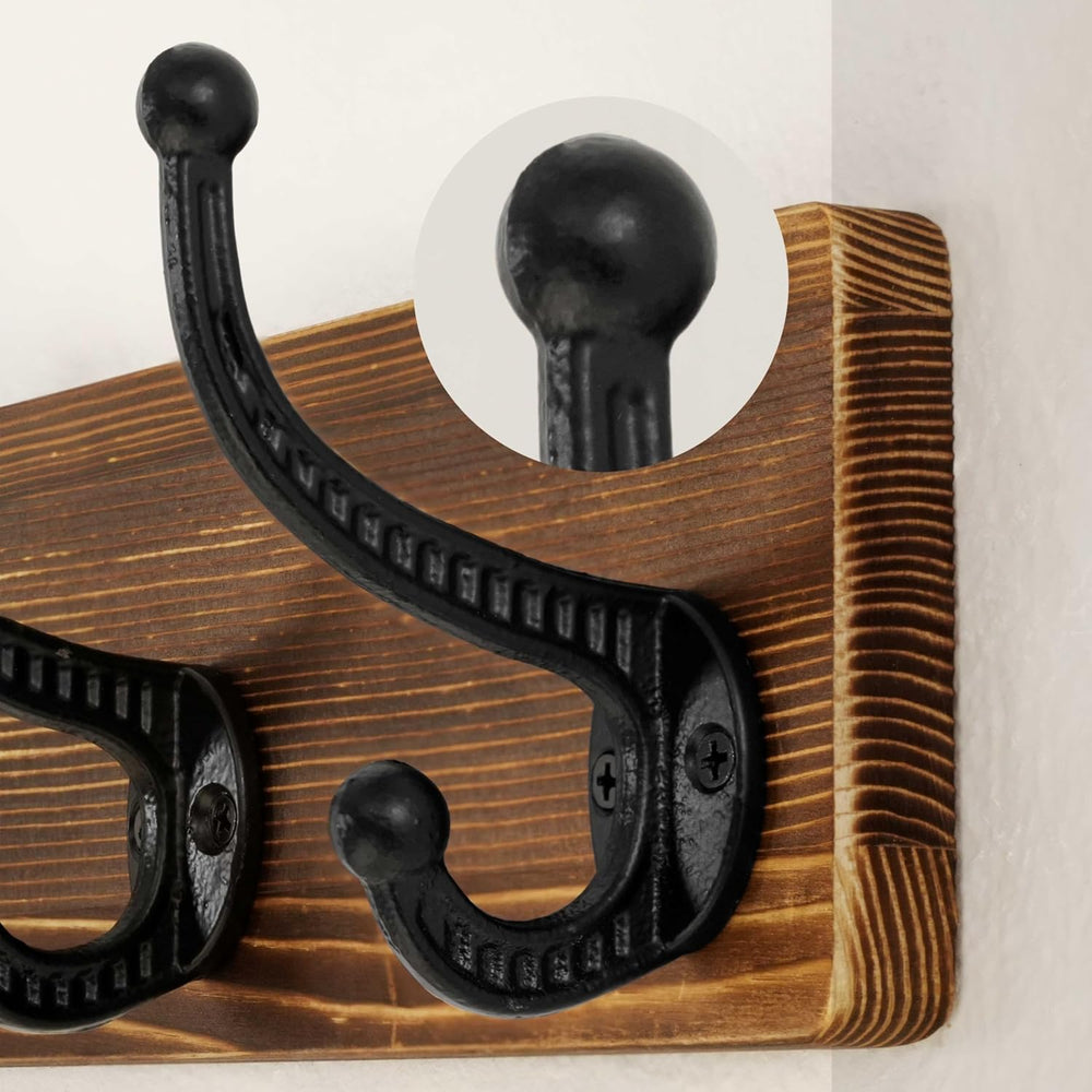 WEBI Rustic Coat Rack Wall Mount,24" Long 6 Cast Iron Coat Hooks Wall Mo...