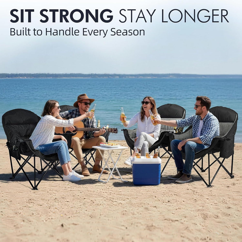 Oversized Camping Chair for Adults 2 Pack - Heavy Duty Outdoor Padded Chair