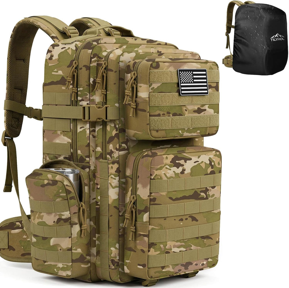 TILYMOL 55L Military Tactical Backpack for Men & Women, Large Assault Pack