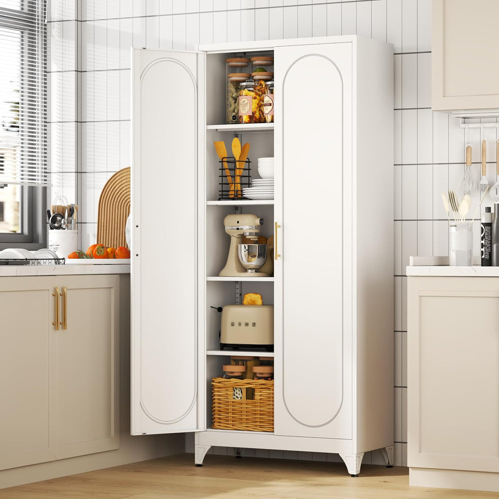 75"Kitchen Pantry Cabinet, Storage Cabinet with Doors and Shelves