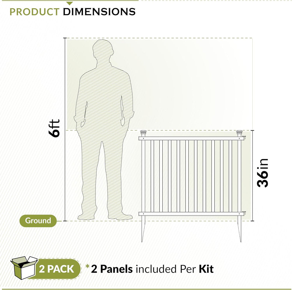 Zippity Baskenridge Picket Fence Panels, White Vinyl DIY No Dig Kit