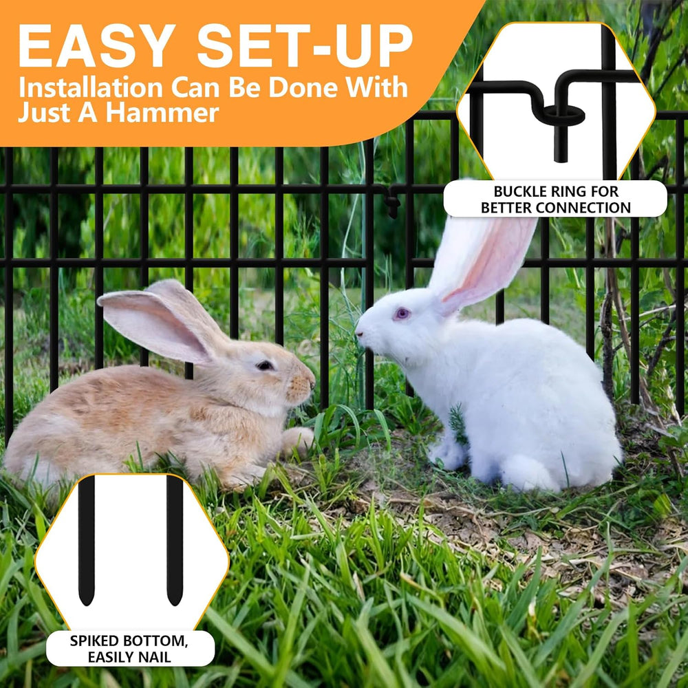 45.33ft(L) X 13in(H) Animal Barrier Fence No Dig, 32 Panels Rabbit Fences for...