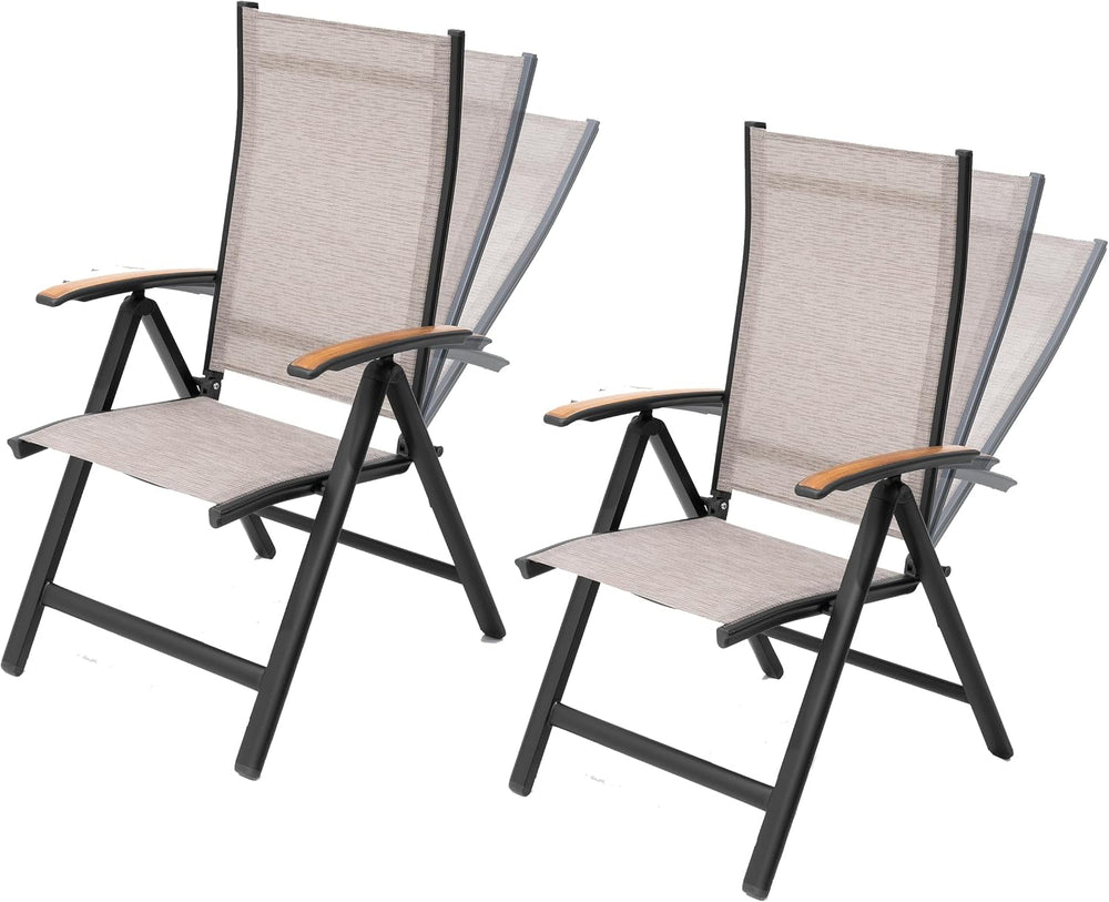 Pellebant 2 Piece Outdoor Dining Set for 2, Aluminum Foldable Dining Chairs