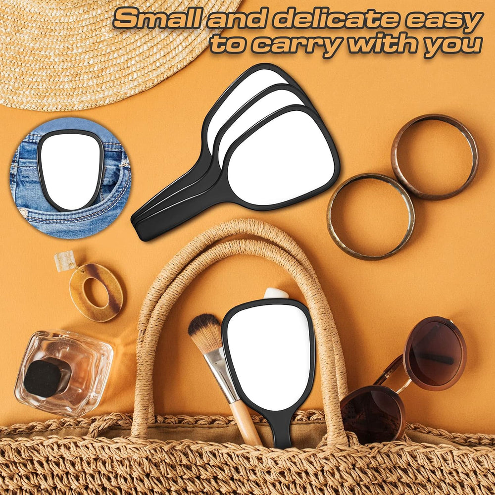 Namalu 60 Pcs Hand Held Mirror with Handle Bulk, Black