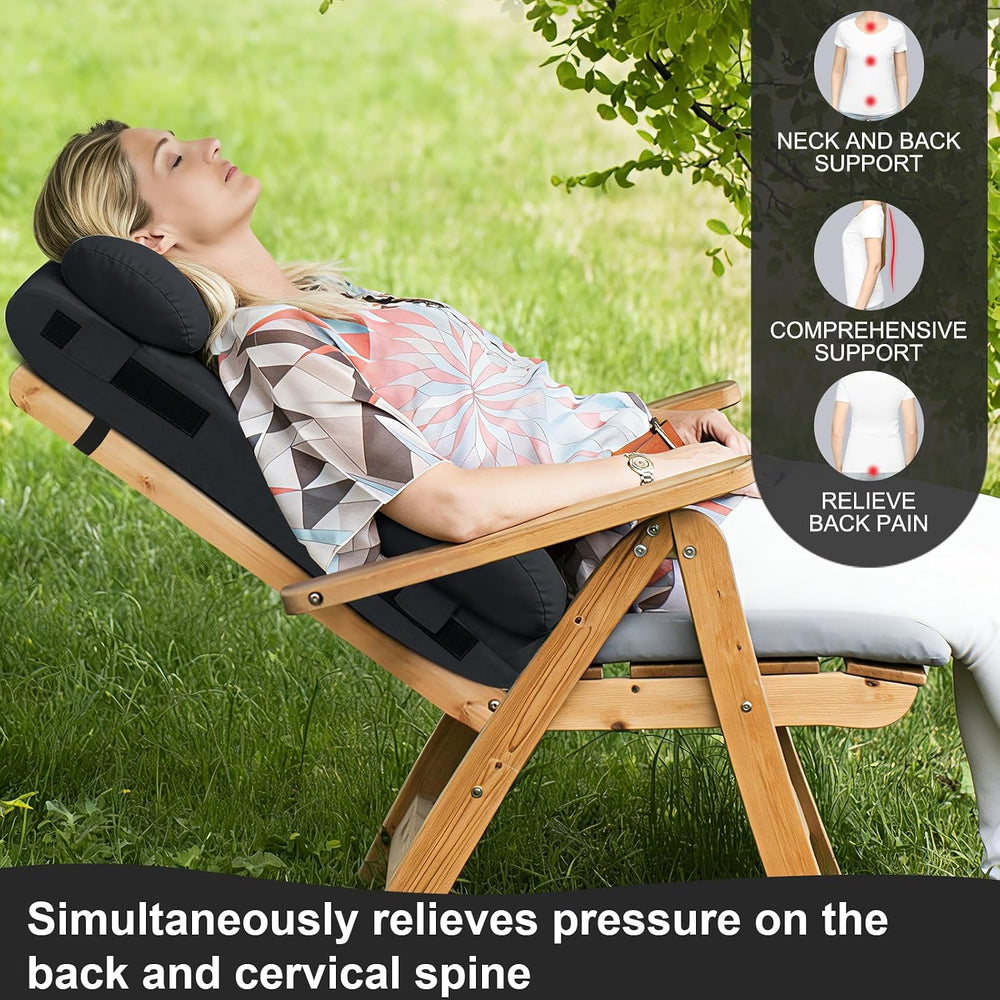 2-in-1 Neck & Lumbar Support Pillow with Adjustable Height and Ergonomic ...