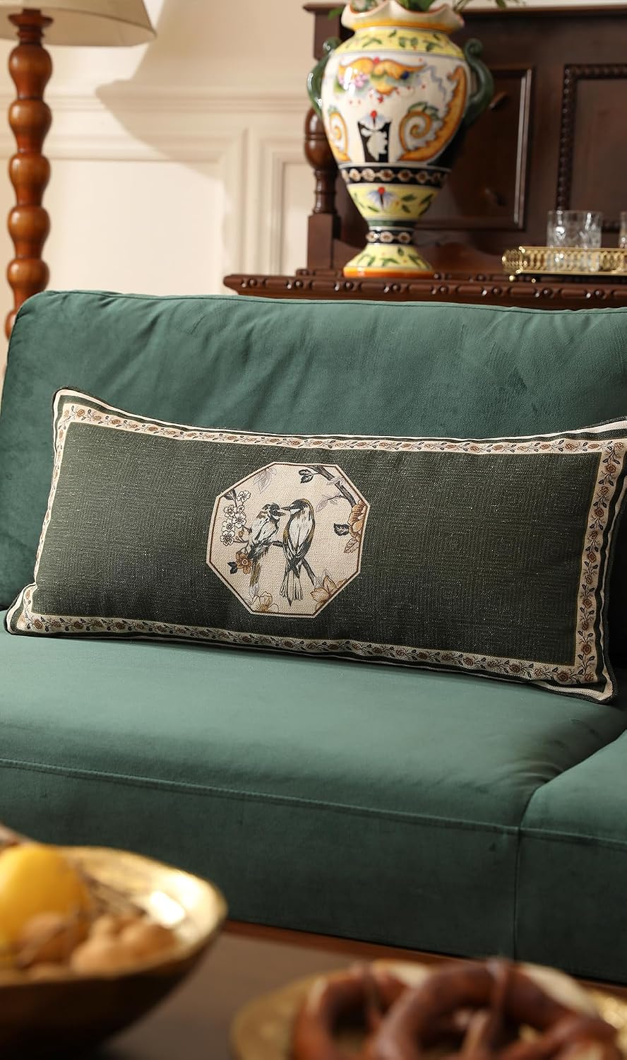 ISAENNE Vintage Rectangle Throw Pillow Cover,Set of 2,28"x12"